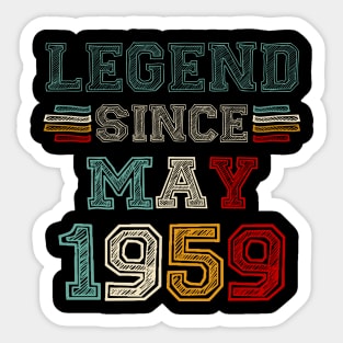 64 Years Old Legend Since May 1959 64th Birthday Sticker